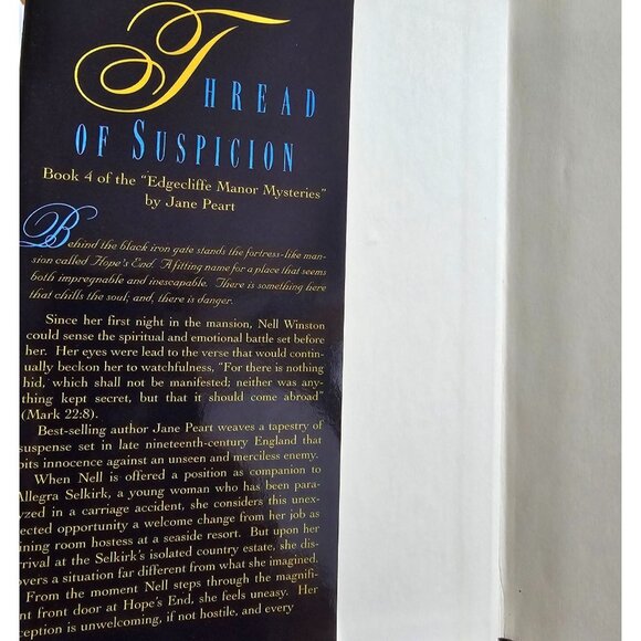 Thread Of Suspicion Hardcover Book By Jane Peart 1998 First Edition Christian Fa - Picture 2 of 5